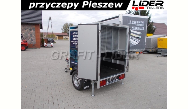 LT-071 przyczepa specjalistyczna 150x120x150cm, kontener, furgon do przewozu szafy sterowniczej, DMC 750kg